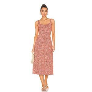 Free People Coral Floral Midi Dress